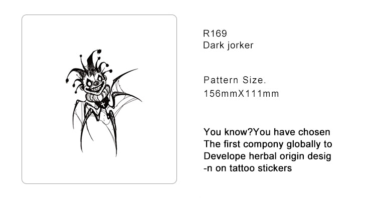 Sinister clown Semi Permanent Tattoo
