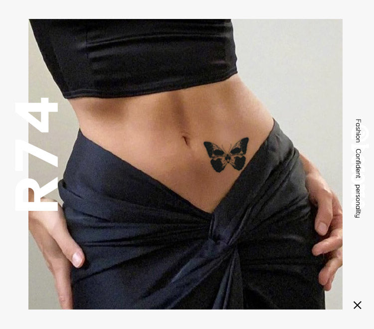 Skull butterfly Semi Permanent Tattoo
