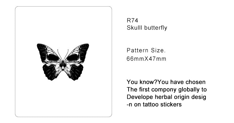 Skull butterfly Semi Permanent Tattoo