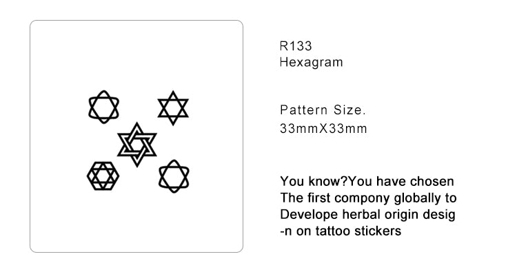 Hexagram - Semi Permanent Tattoo