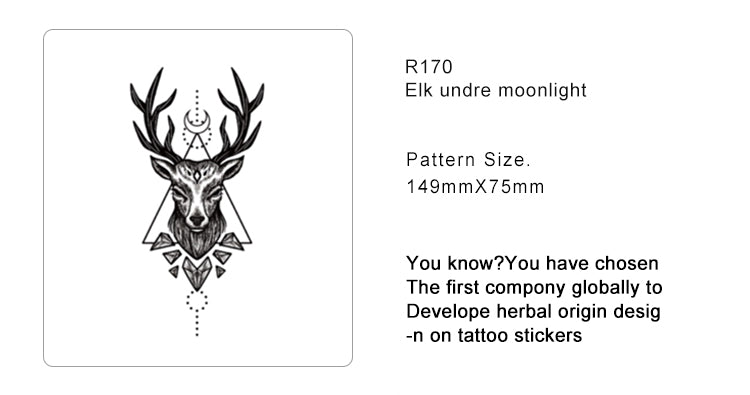 Moonlight elk Semi Permanent Tattoo