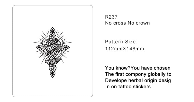 No cross No crown Semi Permanent Tattoo