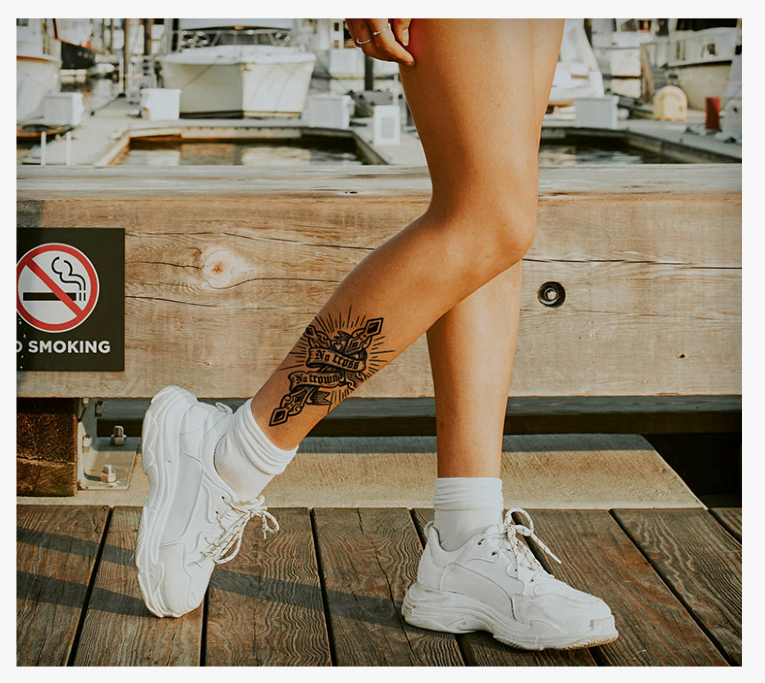 No cross No crown Semi Permanent Tattoo