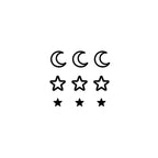 moon and the little stars Semi Permanent Tattoo