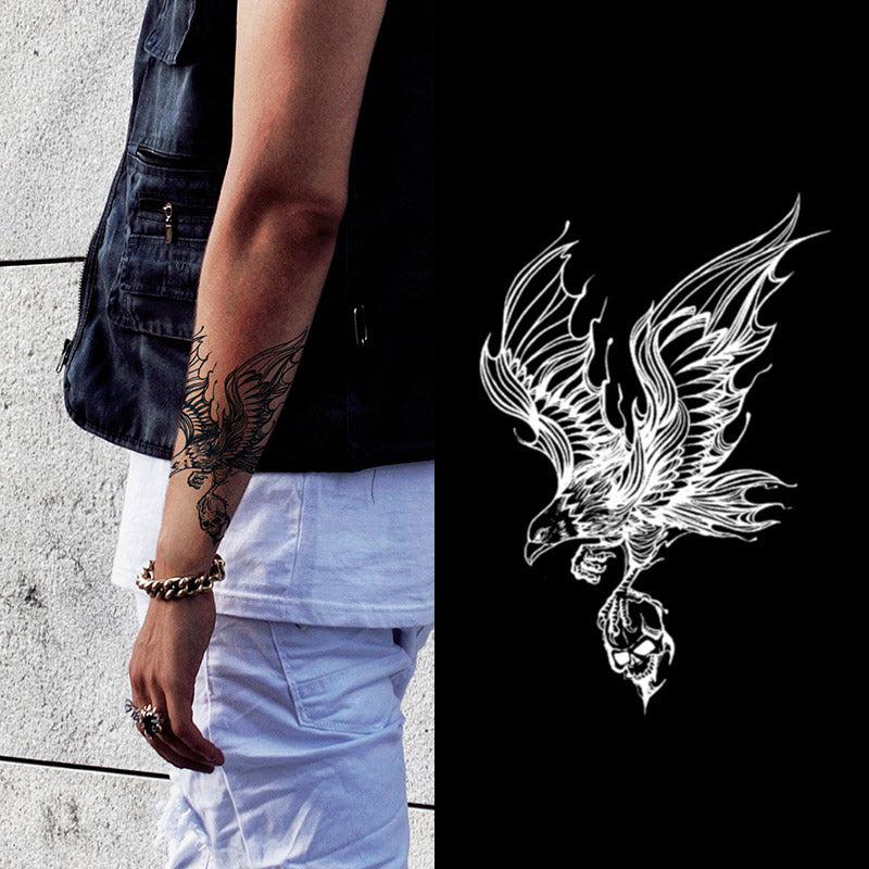 Large eagle semi permanent tattoo with fast delivery and premium lasting quality.
