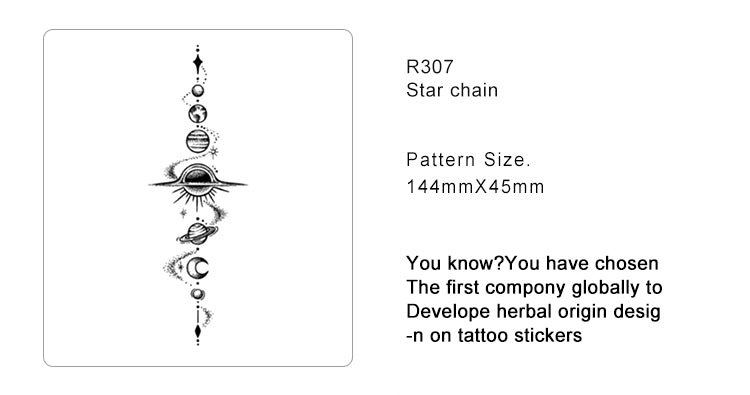 Star chain Semi Permanent Tattoo